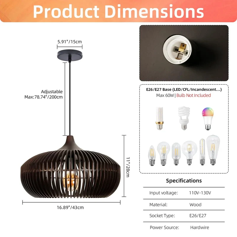 Top Shelf Wooden Pendant Light With Espresso Slats Casting Bold Vertical Shadows Perfect For Farmhouse Kitchen Island Or Chill Bedroom Ceiling Fixture Setup