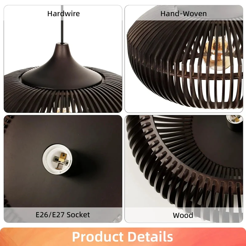 Top Shelf Wooden Pendant Light With Espresso Slats Casting Bold Vertical Shadows Perfect For Farmhouse Kitchen Island Or Chill Bedroom Ceiling Fixture Setup