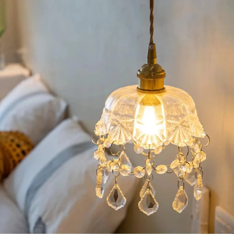 Transform Your Room With This Badass Glass And K9 Crystal Pendant Light Showcasing Top Notch Copper Hardware For Bedroom Dining Room And Porch With Long Adjustable Cord To Make Any Space Look Totally Sick