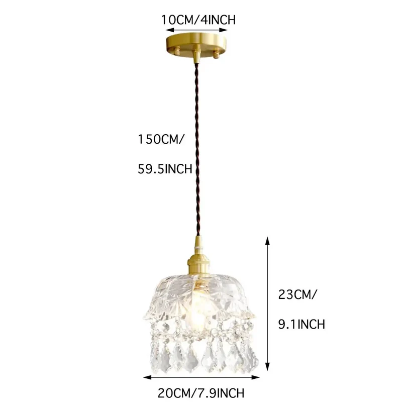Transform Your Room With This Badass Glass And K9 Crystal Pendant Light Showcasing Top Notch Copper Hardware For Bedroom Dining Room And Porch With Long Adjustable Cord To Make Any Space Look Totally Sick