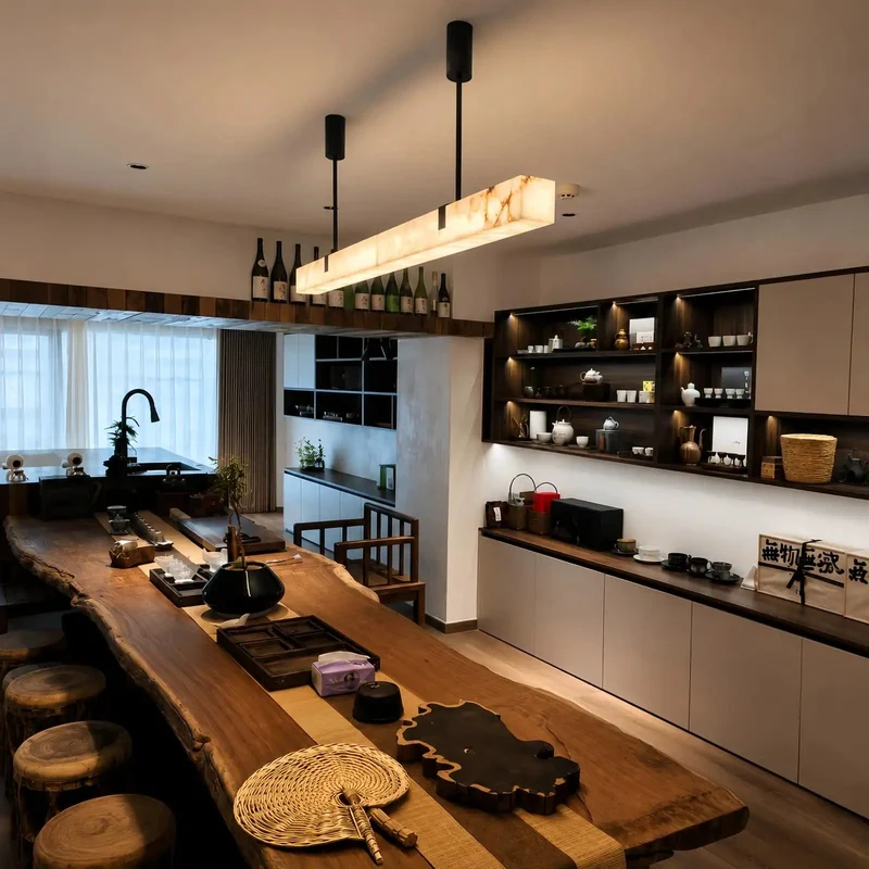 Modern 47 Inch Long Marble Dining Pendant Light With Sleek Copper Frame And Natural Alabaster Shades Ideal For Kitchen Islands Serving Up A Game Changing Glow Straight To Your Table Plus No Sweat Install For Quick Everyday Home Decor Refresh