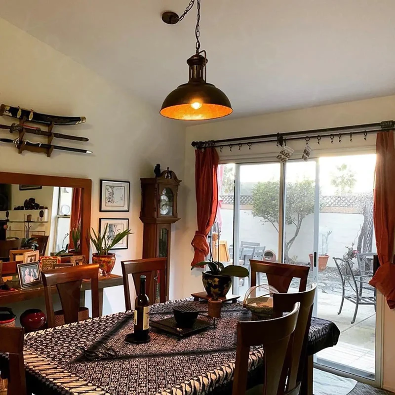 Heavy Duty Vintage Industrial Pendant Light With E26 Socket And Rust Finished Wrought Iron Body For Farmhouse Kitchen Island Spaces Built Damn Tough With A Killer Retro Vibe No Bulb Needed