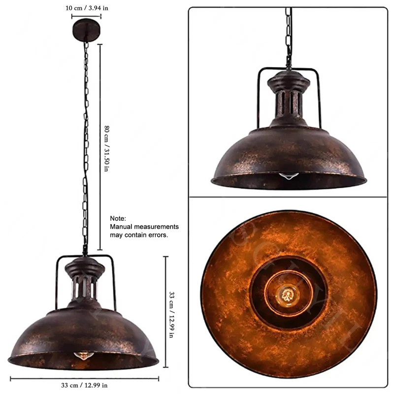 Heavy Duty Vintage Industrial Pendant Light With E26 Socket And Rust Finished Wrought Iron Body For Farmhouse Kitchen Island Spaces Built Damn Tough With A Killer Retro Vibe No Bulb Needed