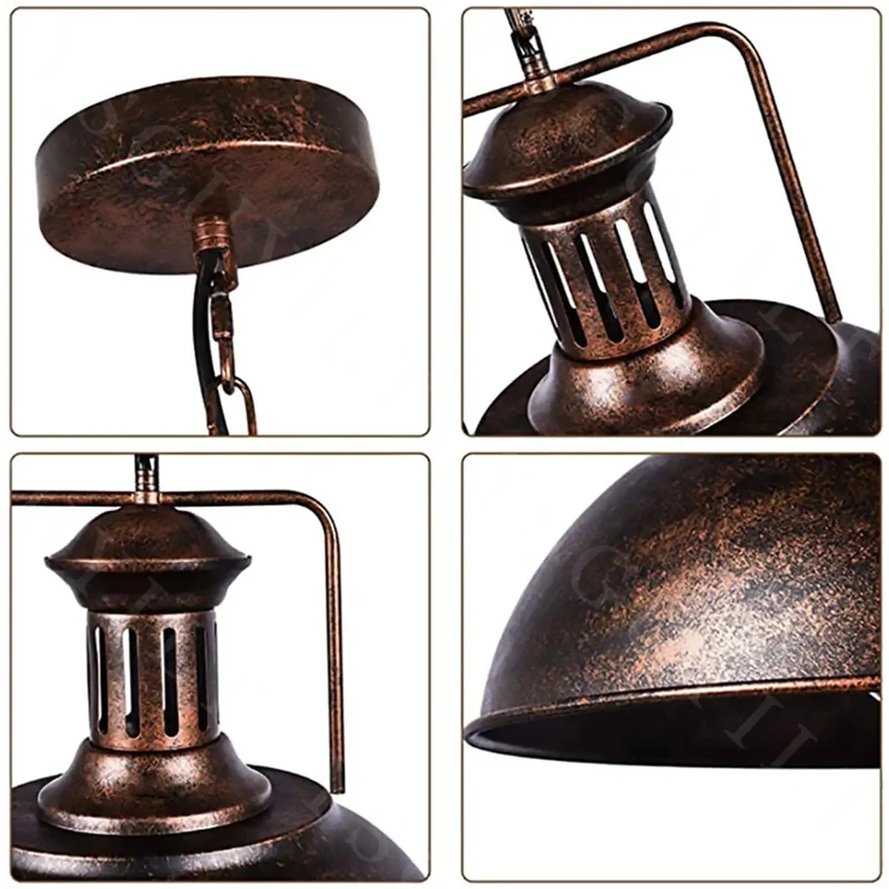 Heavy Duty Vintage Industrial Pendant Light With E26 Socket And Rust Finished Wrought Iron Body For Farmhouse Kitchen Island Spaces Built Damn Tough With A Killer Retro Vibe No Bulb Needed