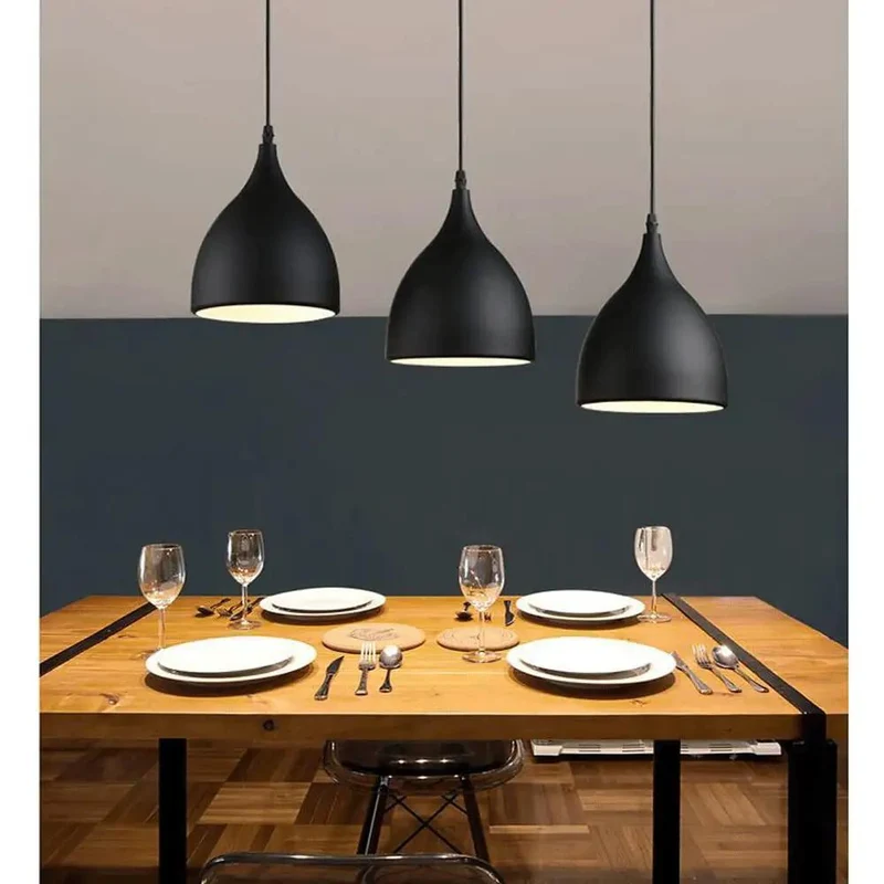 Dark Antique Farmhouse Pendant Light With Single Hanging Shade For Rustic Dining Room And Cozy Living Spaces Matte Black Metal Ceiling Lamp With Adjustable Drop Chain