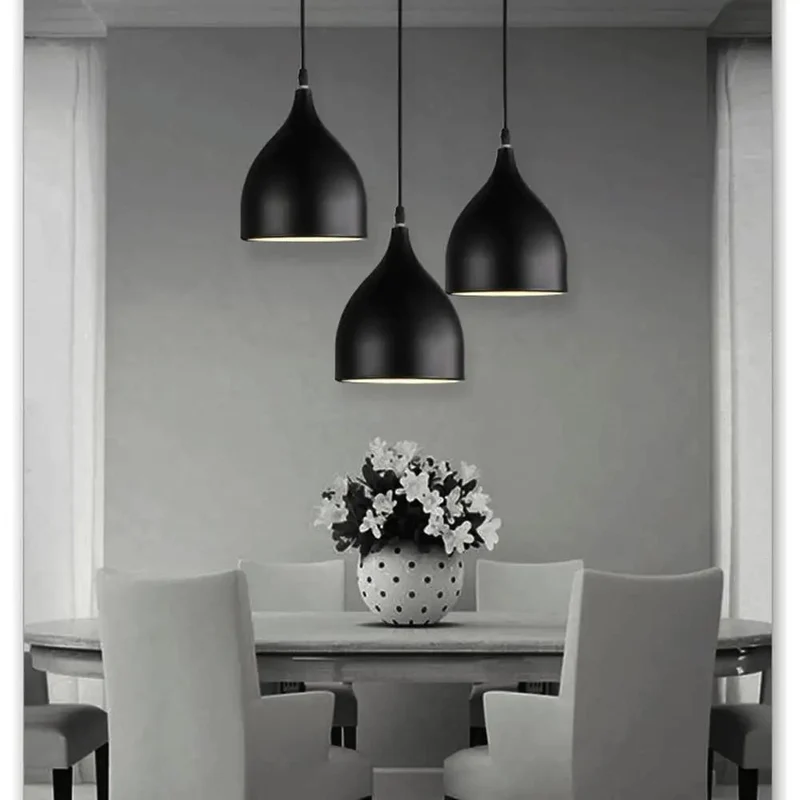 Dark Antique Farmhouse Pendant Light With Single Hanging Shade For Rustic Dining Room And Cozy Living Spaces Matte Black Metal Ceiling Lamp With Adjustable Drop Chain