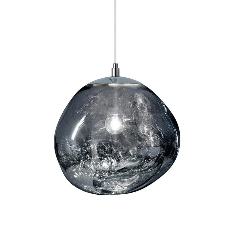 Suspension design verre doré fumé pour Salon