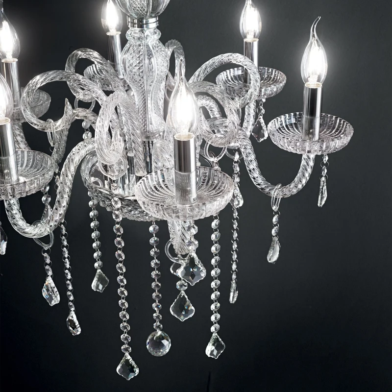 Lustre cristal en verre soufflé Salon