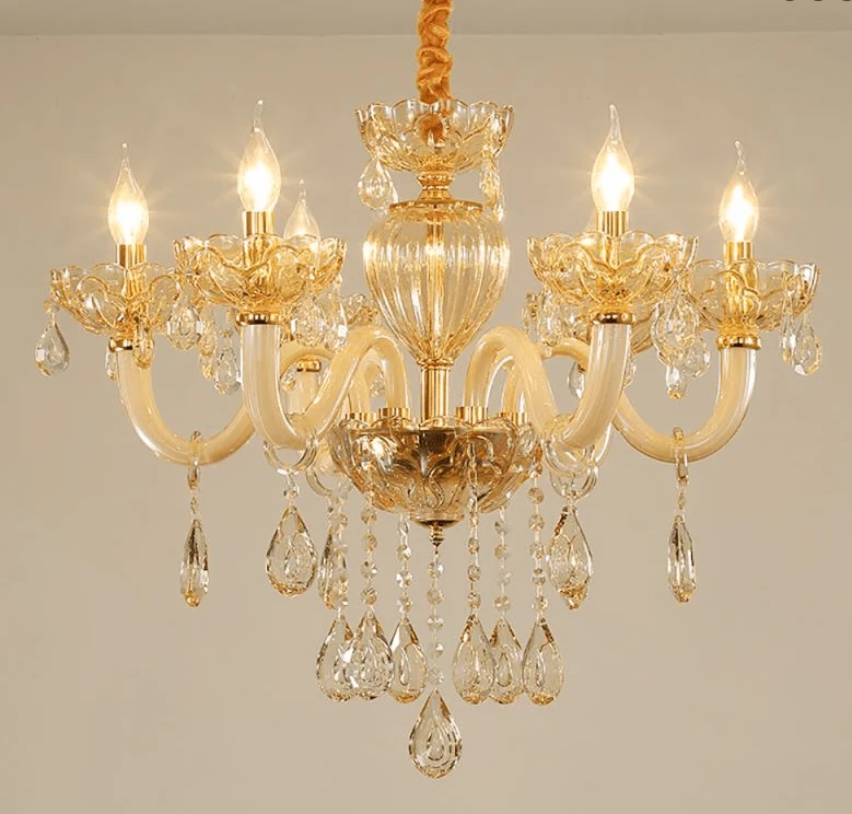 Petit lustre doré luxe Salle a Manger