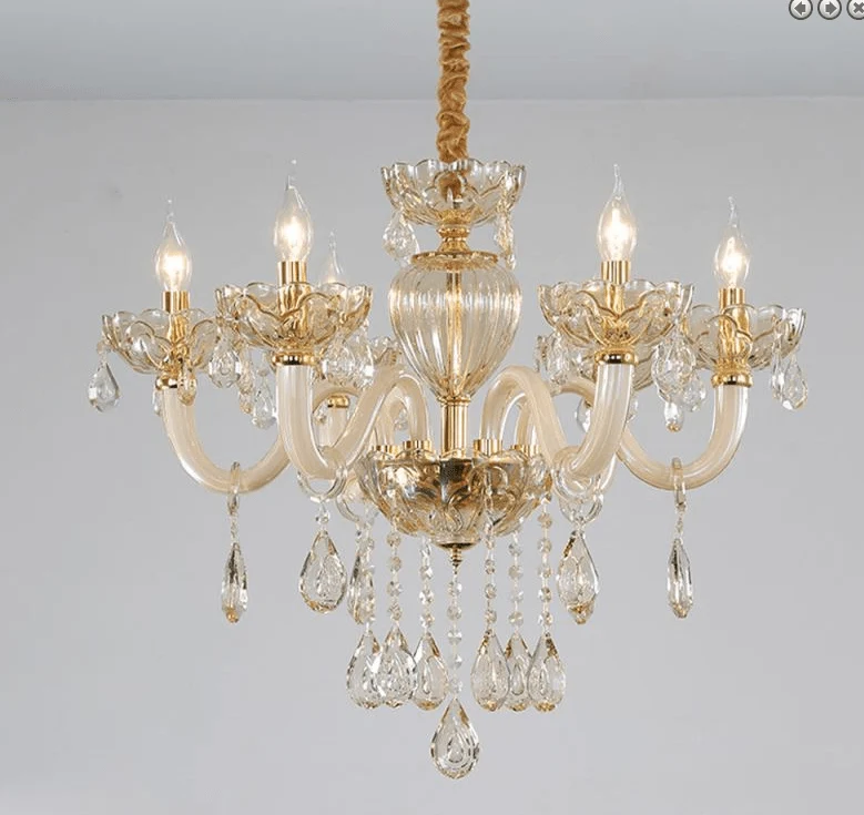 Petit lustre doré luxe Salle a Manger