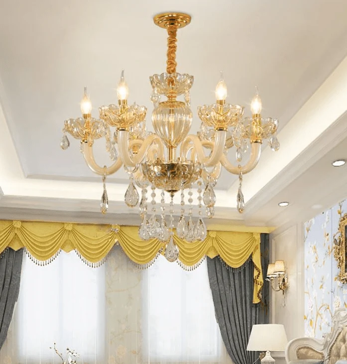 Petit lustre doré luxe Salle a Manger