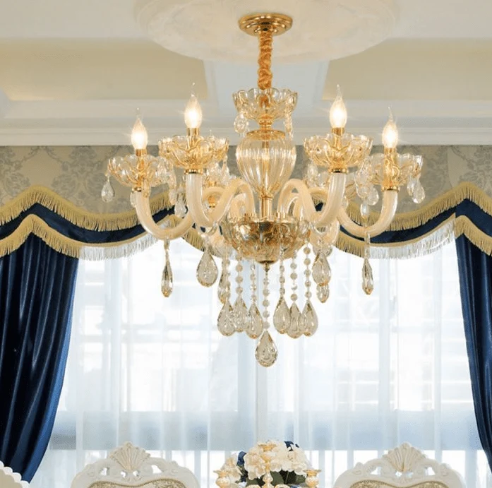 Petit lustre doré luxe Salle a Manger