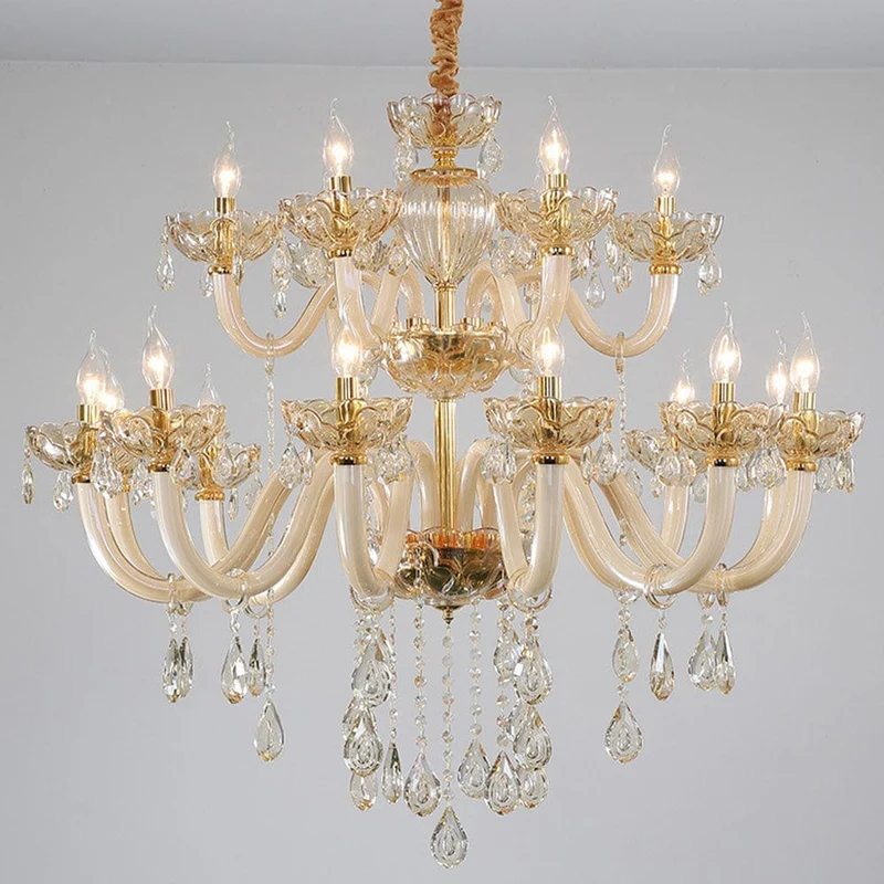 Lustre doré luxe en verre Salle a Manger
