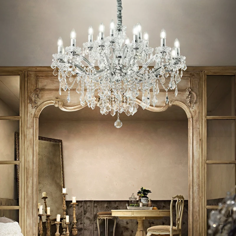 Lustre cristal verre pour grand salon