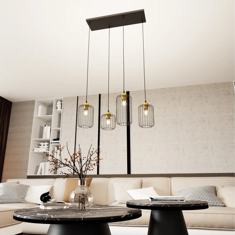 Suspension Salle a Manger industrielle noir