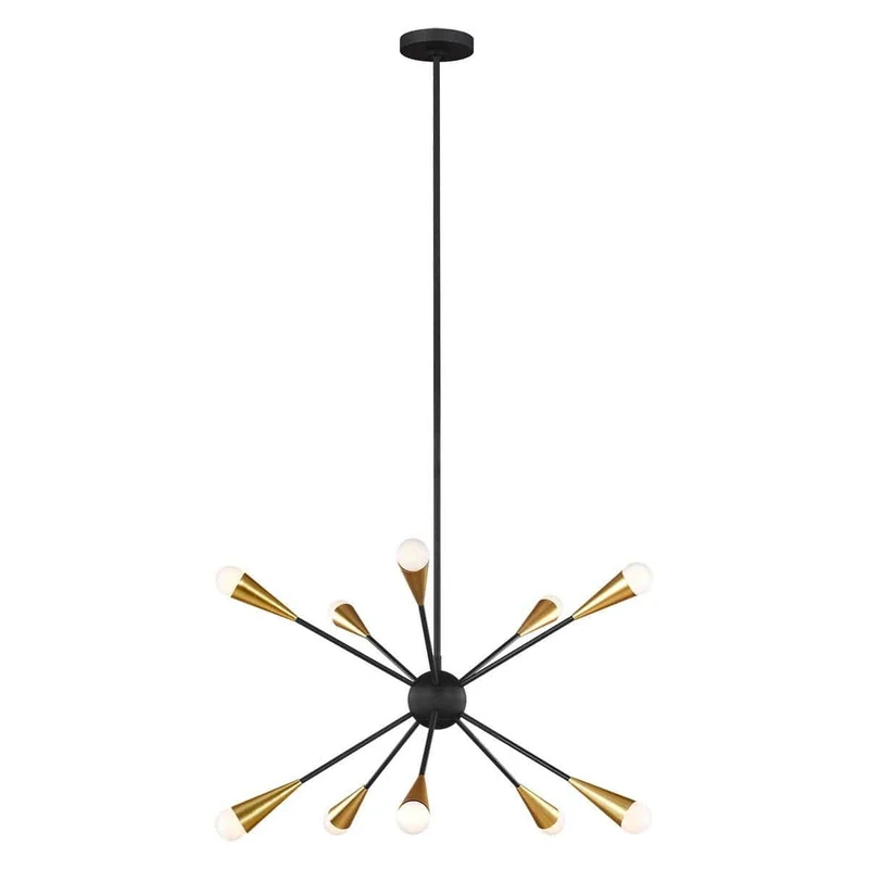 Lustre LED Suspension Noir Doré design