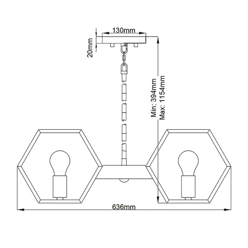 Lustre Suspension Noir Moderne Salon