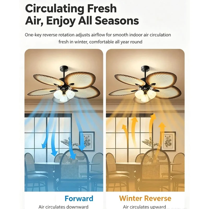Sleek Glass Ceiling Fan With Bright Integrated Light, 45 To 52 Inch Smooth Adjustable Airflow For Chill Vibes, Tough As Nails Scratch Resistant Shade That Wipes Down No Sweat And Looks Straight Fire In Any Room