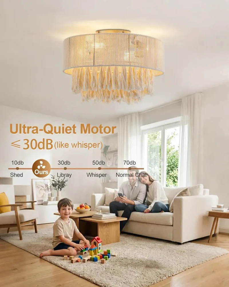 Premium Gold Ceiling Fan With Integrated LED Light And Ultra Quiet Motor For Living Rooms And Bedrooms Adds Serious Drip To Any Space While Slinging Chill Breeze All Day Long