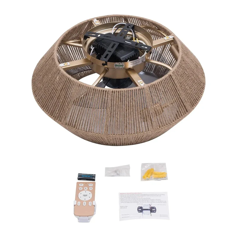 Rattan Ceiling Fan With Low Profile Flush Mount And Hidden Blades For Bedroom And Living Room Delivering Super Chill Airflow And Built Damn Tough Craftsmanship For Modern Homes