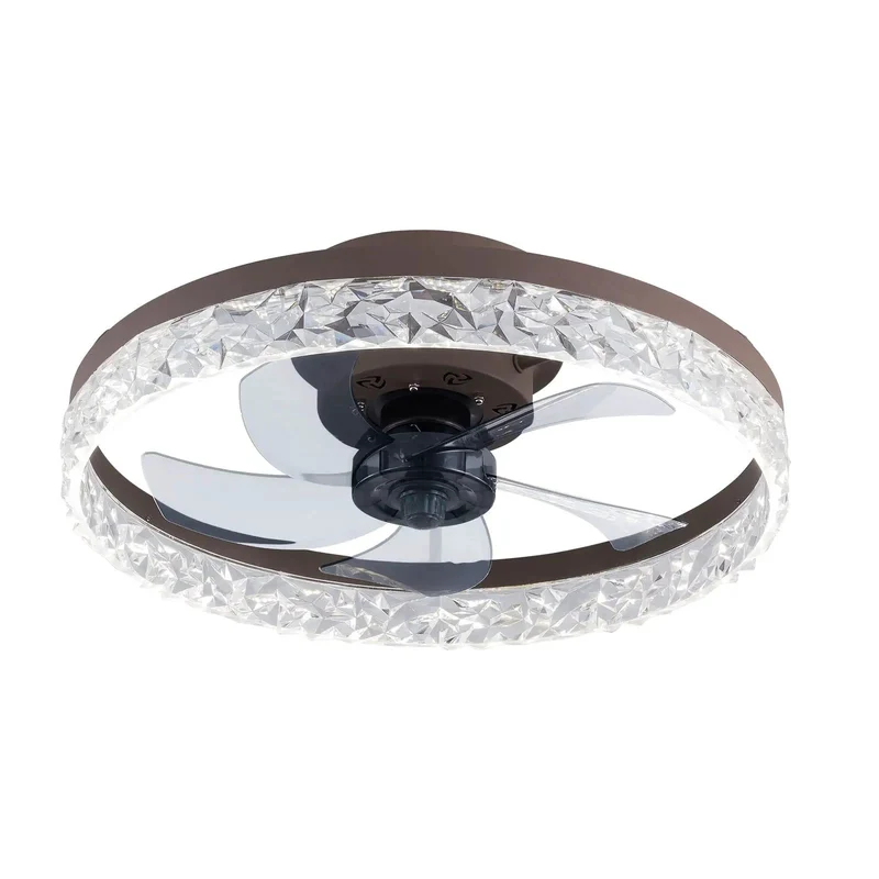 Modern 20 Inch Ceiling Fan With Light And Handheld Remote Featuring Hella Adjustable 6 Speeds For Breezy Cooling Rock Solid Build From Iron And Acrylic Creates Sleek Look That Slays Any Room