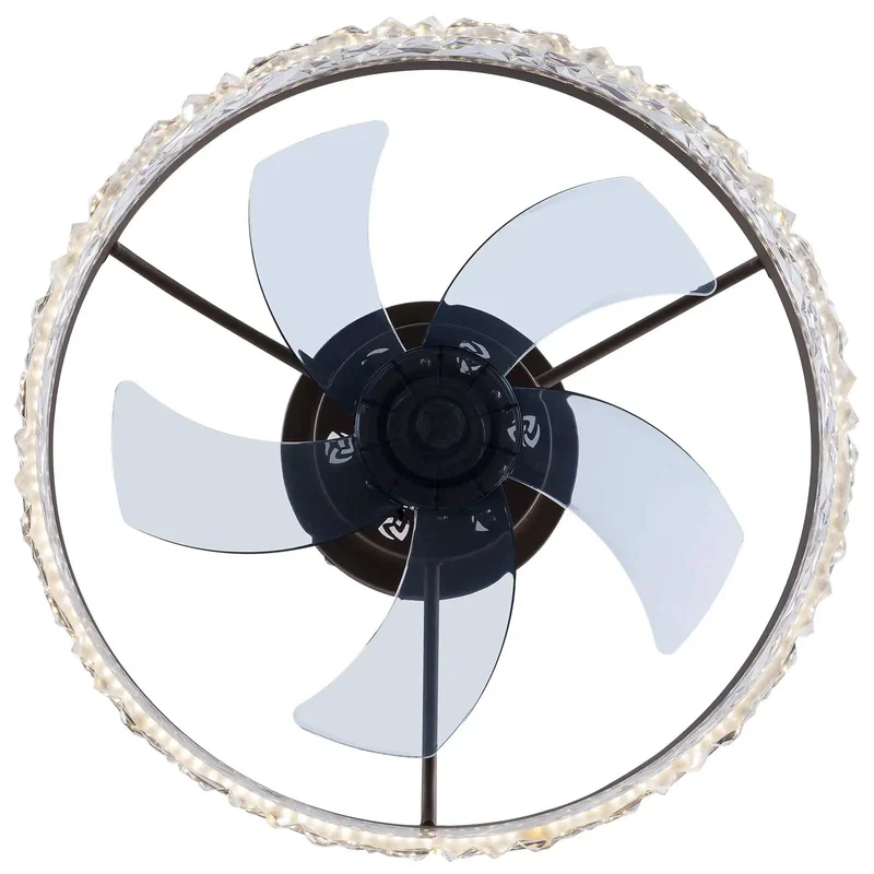 Modern 20 Inch Ceiling Fan With Light And Handheld Remote Featuring Hella Adjustable 6 Speeds For Breezy Cooling Rock Solid Build From Iron And Acrylic Creates Sleek Look That Slays Any Room