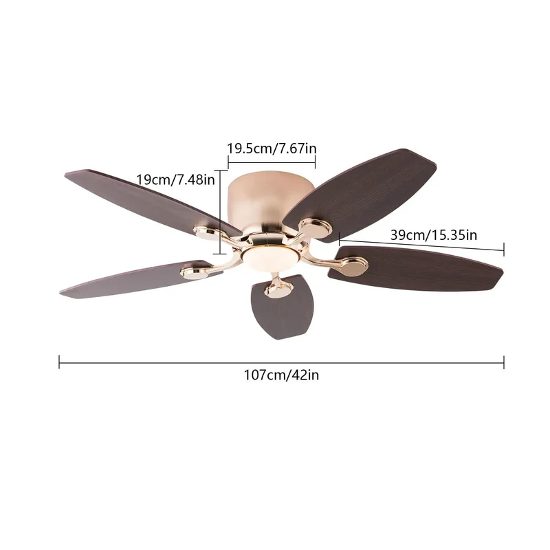 42 Inch Indoor Ceiling Fan With Led Light And Handheld Controller Ultra Quiet Pure Copper Motor Three Adjustable Color Temperature Levels For Ultimate Nighttime Lounge And Straight Up Chill Vibes