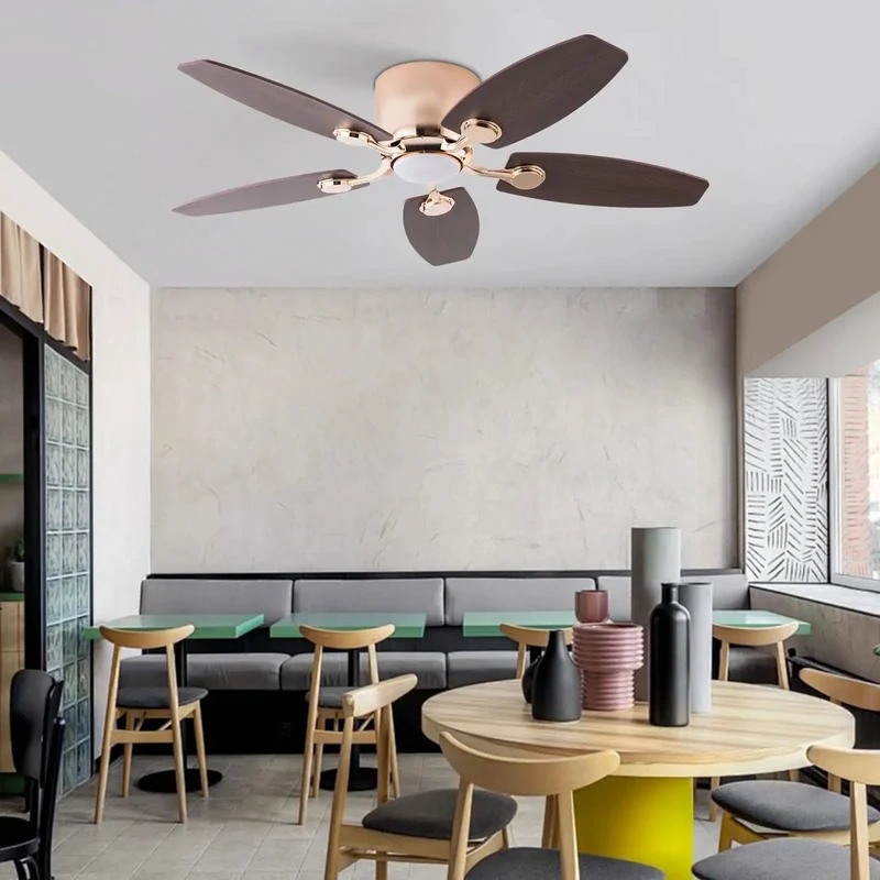 42 Inch Indoor Ceiling Fan With Led Light And Handheld Controller Ultra Quiet Pure Copper Motor Three Adjustable Color Temperature Levels For Ultimate Nighttime Lounge And Straight Up Chill Vibes