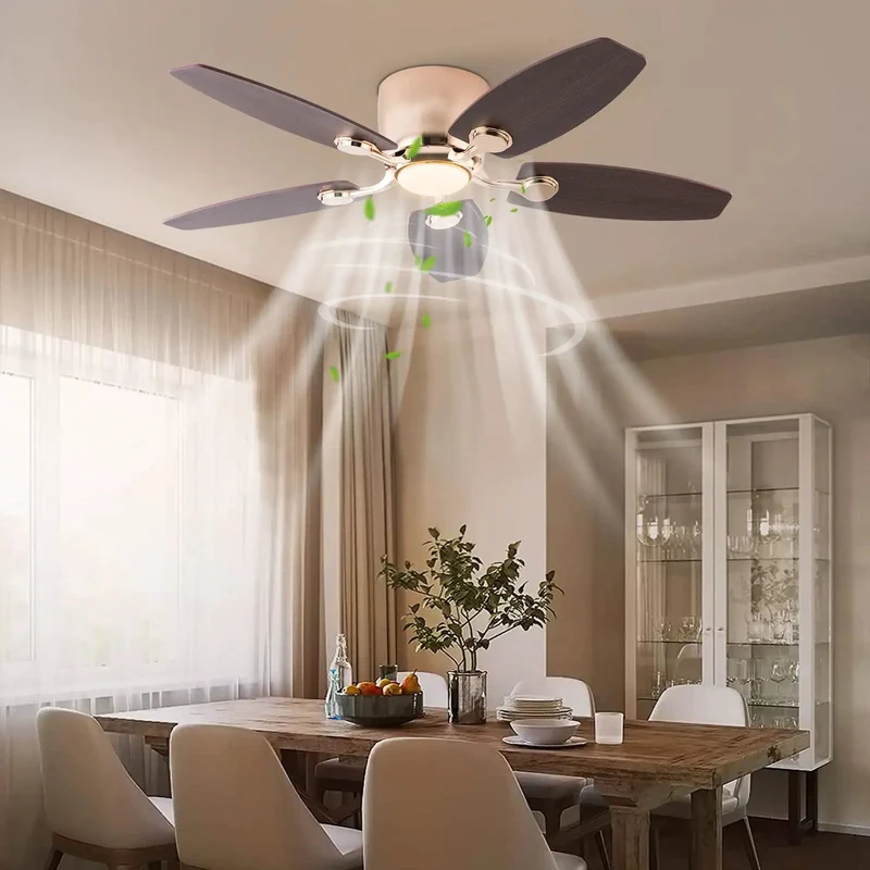 42 Inch Indoor Ceiling Fan With Led Light And Handheld Controller Ultra Quiet Pure Copper Motor Three Adjustable Color Temperature Levels For Ultimate Nighttime Lounge And Straight Up Chill Vibes