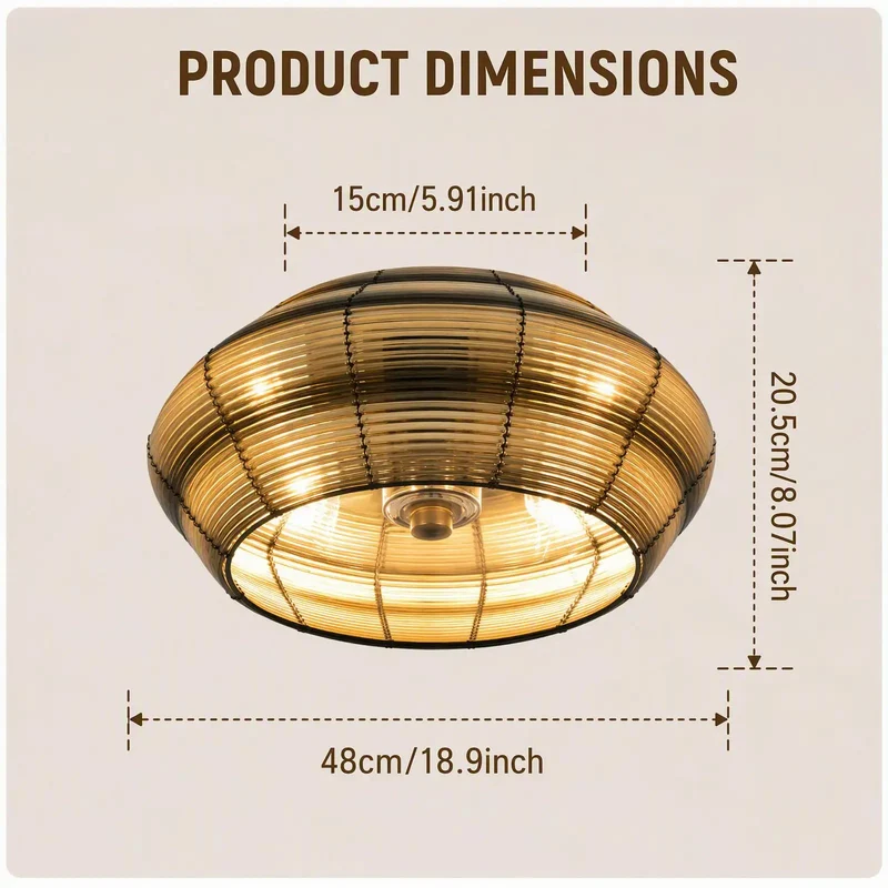 19 Inch Boho Caged Ceiling Fan Packed With Sleek Hidden Blades And Sturdy Iron Build Featuring Led Light Kit 6 Speed Remote For Zero Sweat Flush Mount Breezes