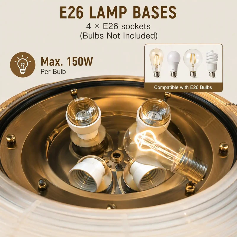 19 Inch Boho Caged Ceiling Fan Packed With Sleek Hidden Blades And Sturdy Iron Build Featuring Led Light Kit 6 Speed Remote For Zero Sweat Flush Mount Breezes