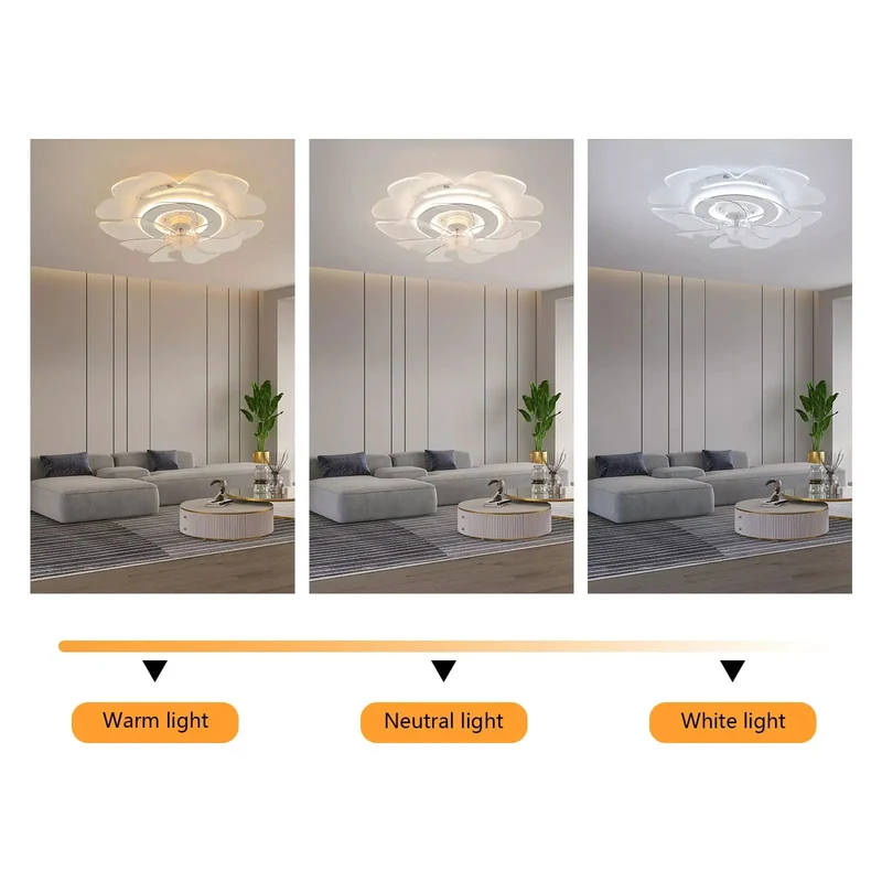 Indoor Ceiling Fan With Light 18.5 Inch, Slick App Controlled Build With Sturdy Acrylic Shade, Six Airflow Levels For Smooth Home Cooling And Sharp Modern Decor