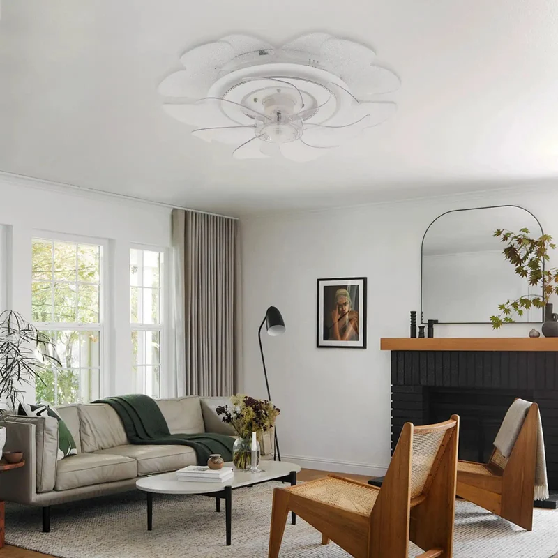 Flush Mount Ceiling Fan With Integrated Led Light And Smart App Control For Relaxed Rooms Featuring Super Smooth Whisper Quiet Drafts Plus Zero Hassle Handheld Remote Adjustments