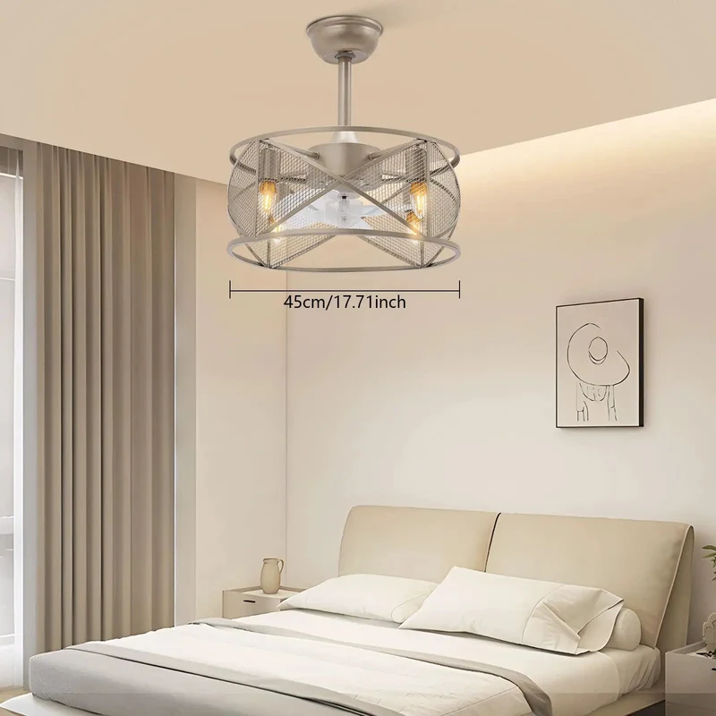 Slick Three Blade Ceiling Fan With Light Chill Quiet Modern Ceiling Mount For Bedroom Durable Iron Abs Frame Adjustable Rods Easy Hookup Snappy Airflow Sharp Home Lighting