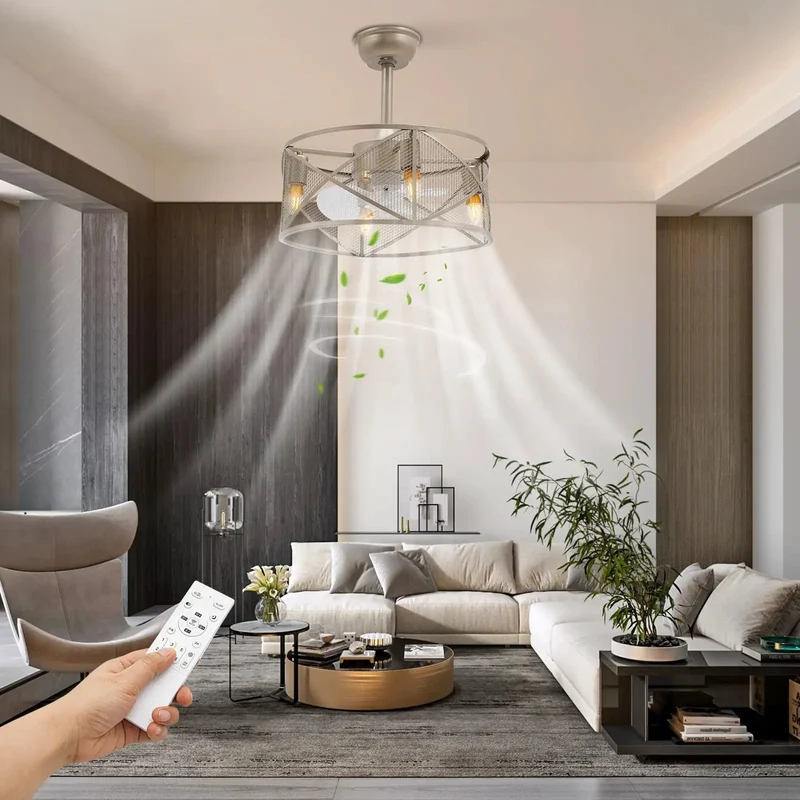 Slick Three Blade Ceiling Fan With Light Chill Quiet Modern Ceiling Mount For Bedroom Durable Iron Abs Frame Adjustable Rods Easy Hookup Snappy Airflow Sharp Home Lighting