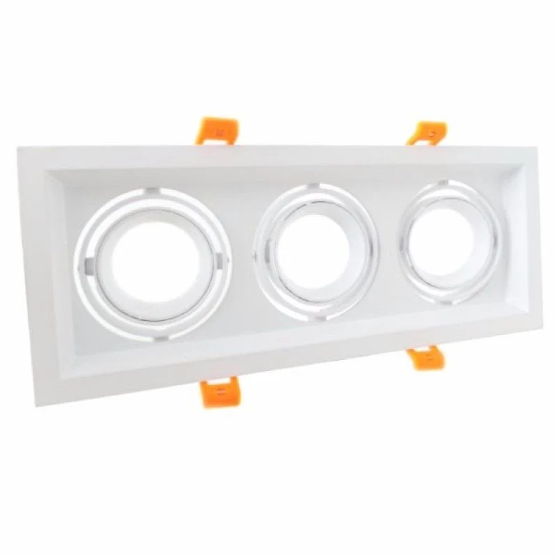 Support Spot GU10 LED Encastrable Triple Projecteur
