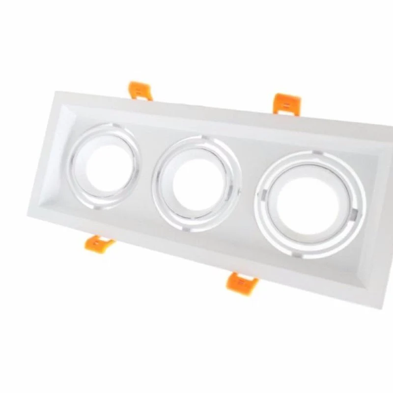 Support Spot GU10 LED Encastrable Triple Projecteur