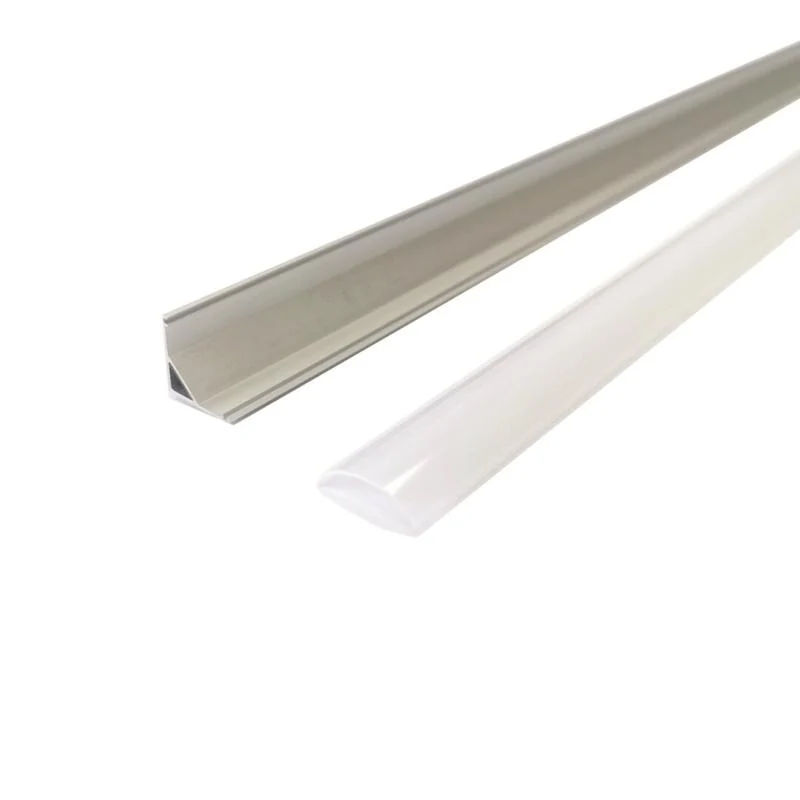 Profilé Aluminium Angle 2m pour Ruban LED Couvercle Blanc Opaque