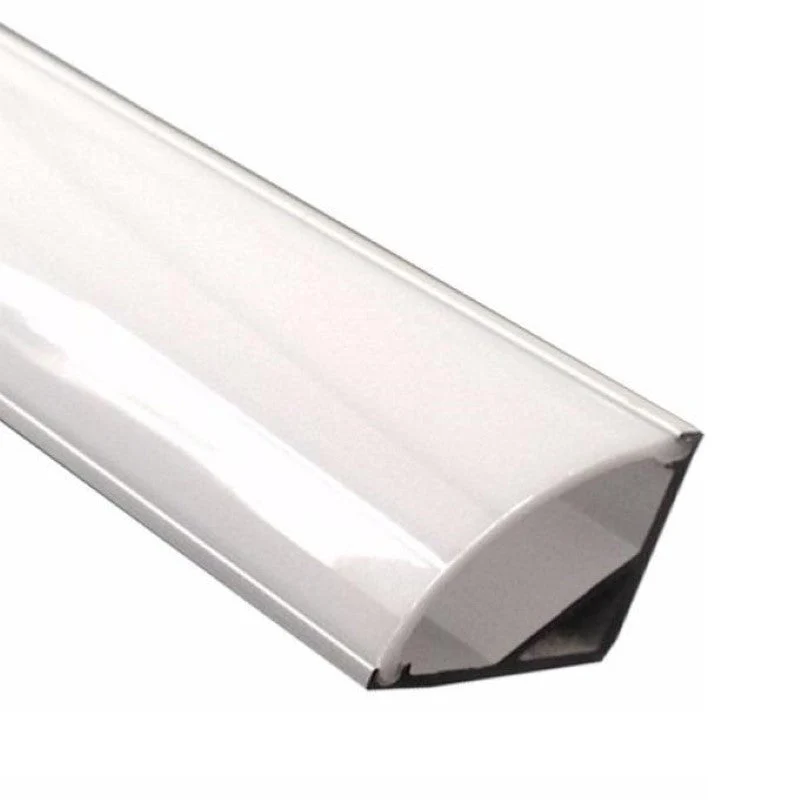 Profilé Aluminium Angle 2m pour Ruban LED Couvercle Blanc Opaque