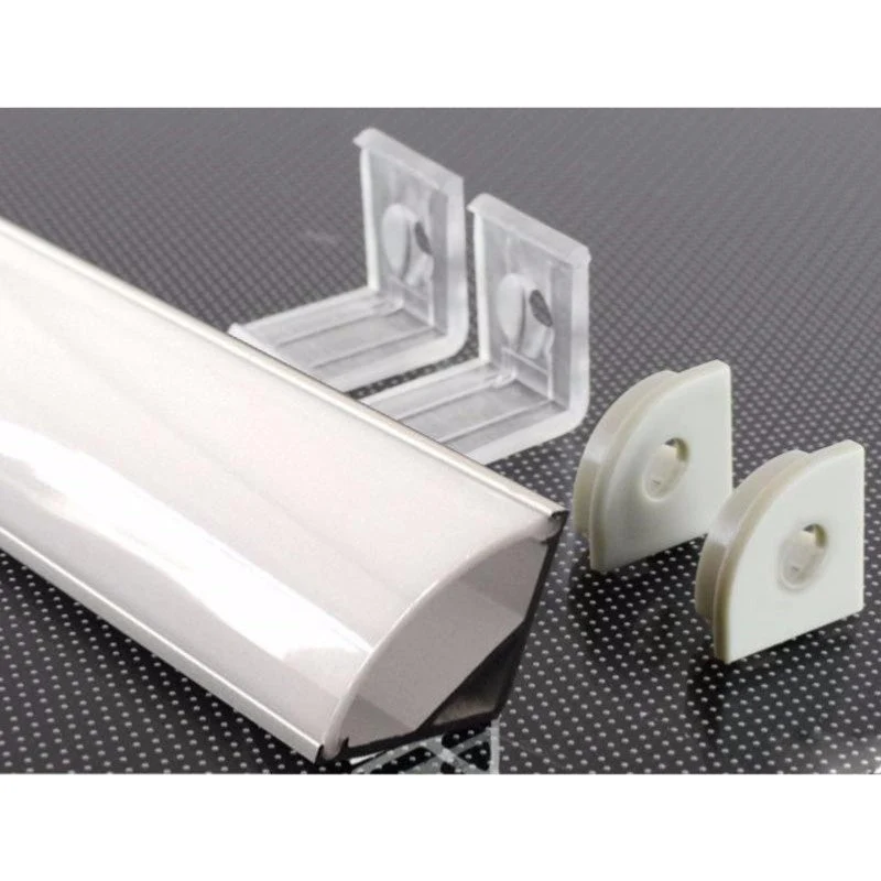 Profilé Aluminium Angle 1m pour Ruban LED Couvercle Blanc Opaque