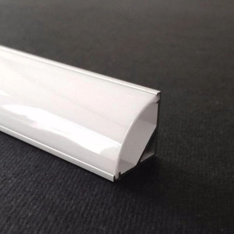 Profilé Aluminium Angle 1m pour Ruban LED Couvercle Blanc Opaque