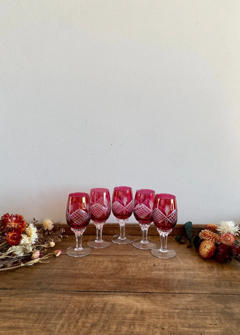 Verres à liqueur en cristal