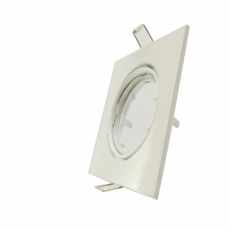 Support Spot Encastrable GU10 LED Orientable Carré BLANC