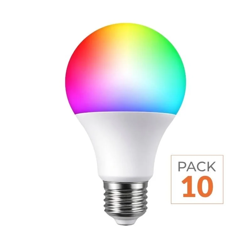 Pack de 10 - Ampoule LED Connectée WiFi E27 11W G95 RGBW