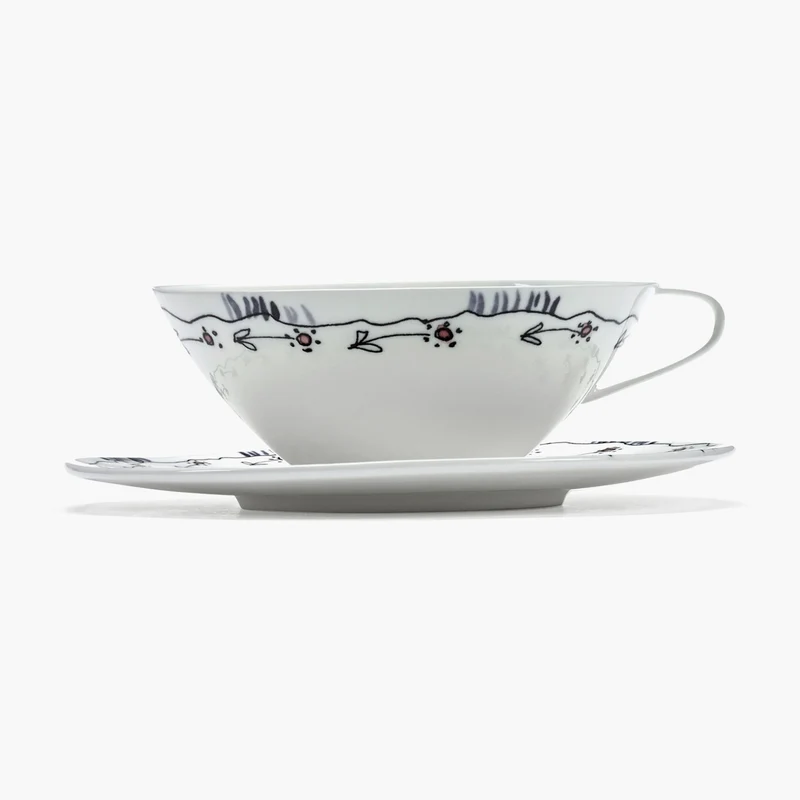 Serax Midnight Flowers Tea Cup with Saucer