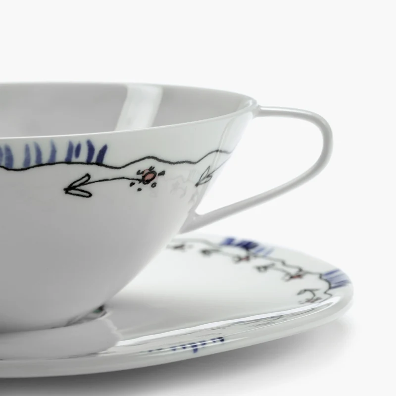 Serax Midnight Flowers Tea Cup with Saucer