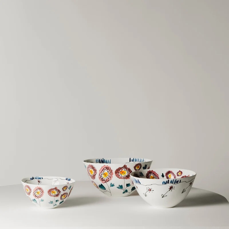 Serax Midnight Flowers Serving Bowl