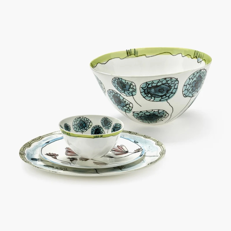 Serax Midnight Flowers Serving Bowl
