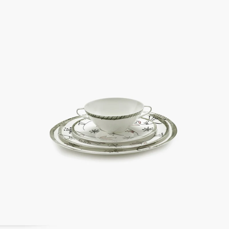 Serax Midnight Flowers Saucer Soup Bowl