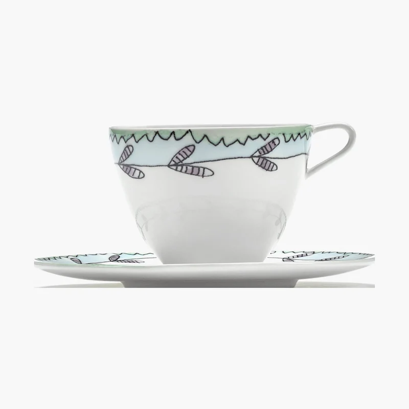 Serax Midnight Flowers Coffee Cup High with Saucer